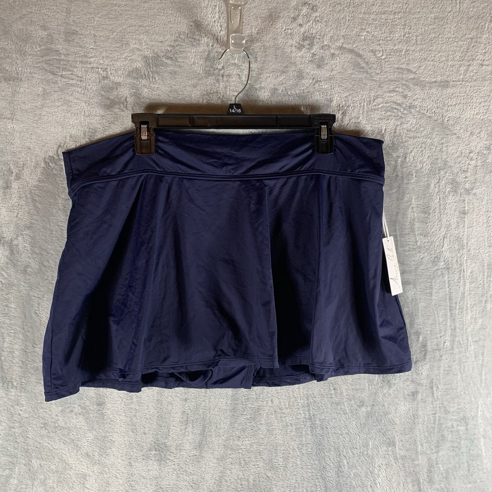 Anne Cole Women's Swimsuit 20W Skirt Bottoms Bikini Navy‎ Blue NWT